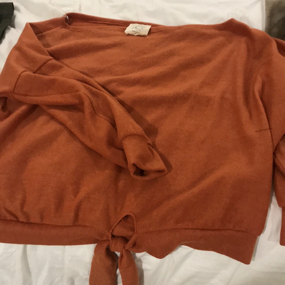 Orange one shoulder sweater